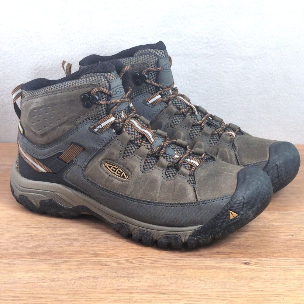 Keen Targhee III Men's 13 Wide Waterproof Hiking Shoes Brown Leather Mid